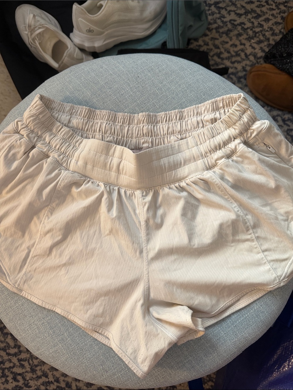 White lululemon hotty hot shorts